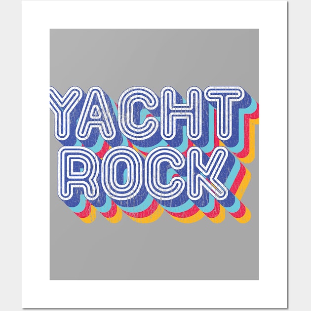 Psychedelic Fade Yacht Rock Party Boat Drinking graphic Wall Art by Vector Deluxe